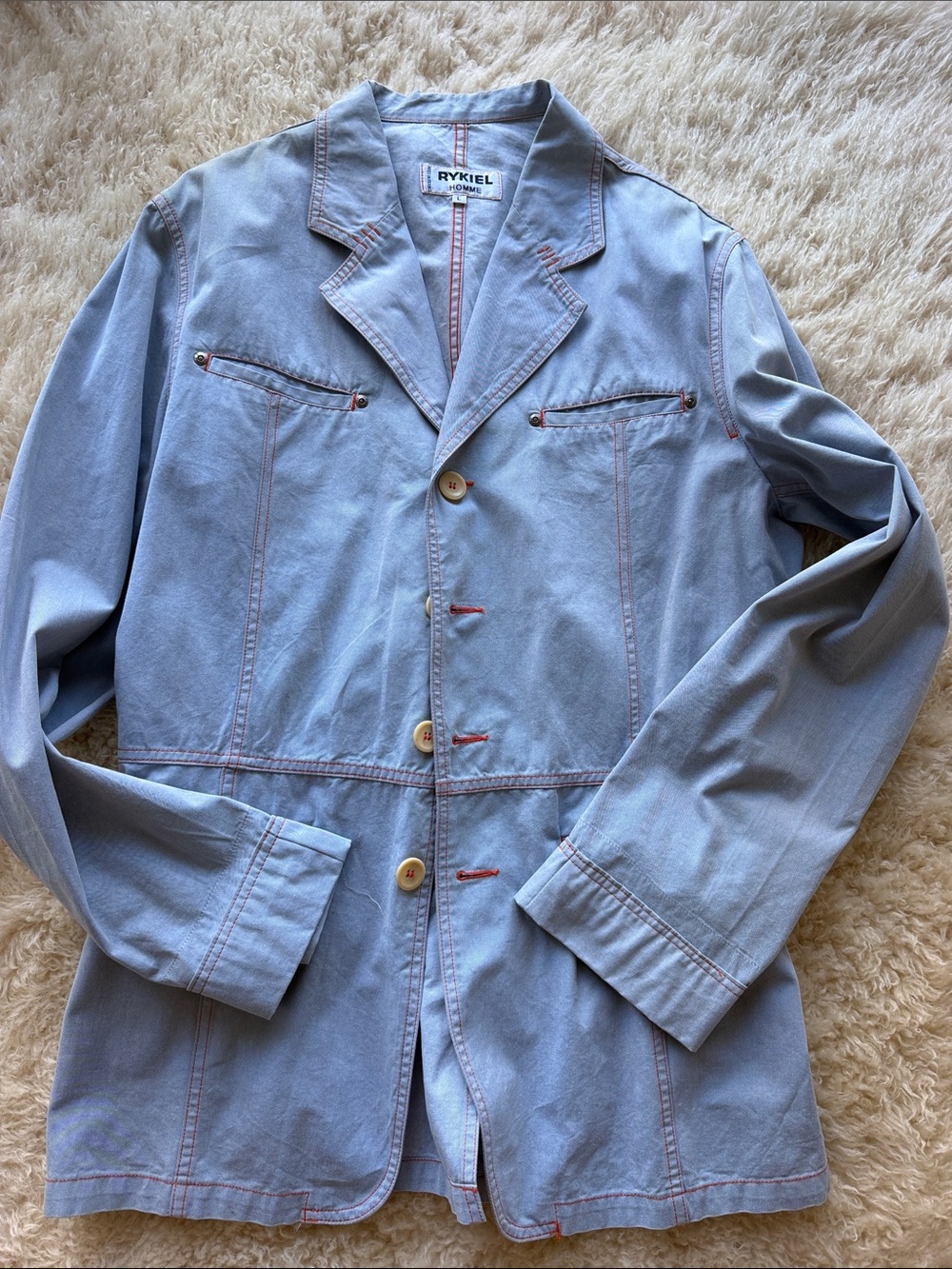 Sonia Rykiel Paris Light Blue Men's Shirt Jacket